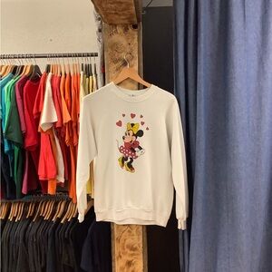 Vintage Mickey Mouse White Crewneck